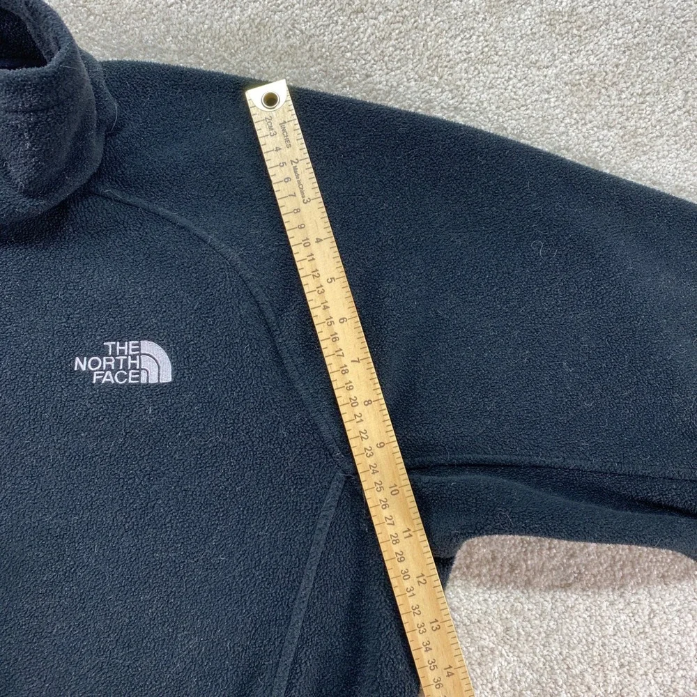 The North Face Full Zip Fleece Jacket Mens Large Black‎ TKA 100 Mock Neck Raglan